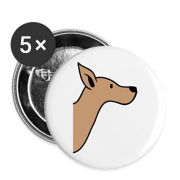 Good Dog Face Cute Pet Head Cute - Buttons large 2.2''/56 mm (5-pack) - white - Front