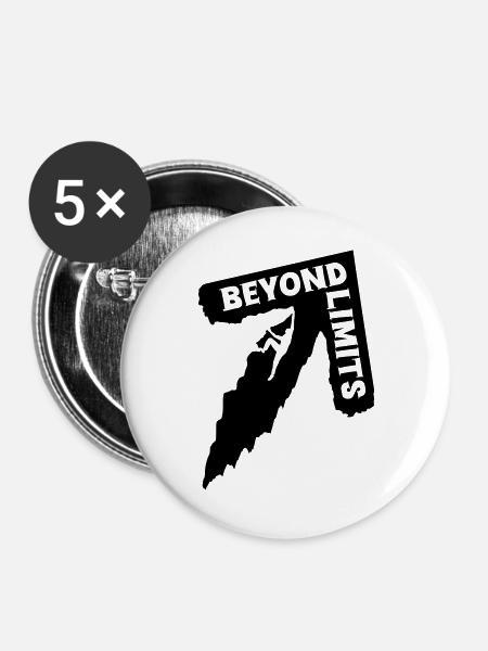 Beyond Limits - Climber [Schwarz] - Buttons groß 56 mm (5er Pack) - Weiß
