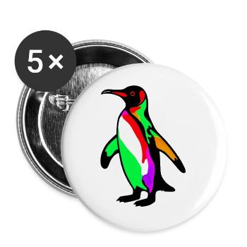 Pingouin - Lot de 5 grands badges (56 mm) - blanc - Devant