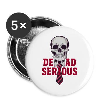 Dead Serious - Buttons large 2.2''/56 mm (5-pack) - white - Front