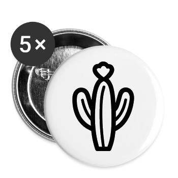 Kaktus - Buttons groß 56 mm (5er Pack) - Weiß - Vorne