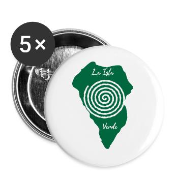 La Isla Verde La Palma Contour Dessin en spirale - Lot de 5 grands badges (56 mm) - blanc - Devant