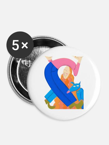Verknotet mit dem Leben - Buttons groß 56 mm (5er Pack) - Weiß