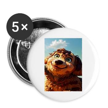 A brown-ginger puppy. - Buttons large 2.2''/56 mm (5-pack) - white - Front