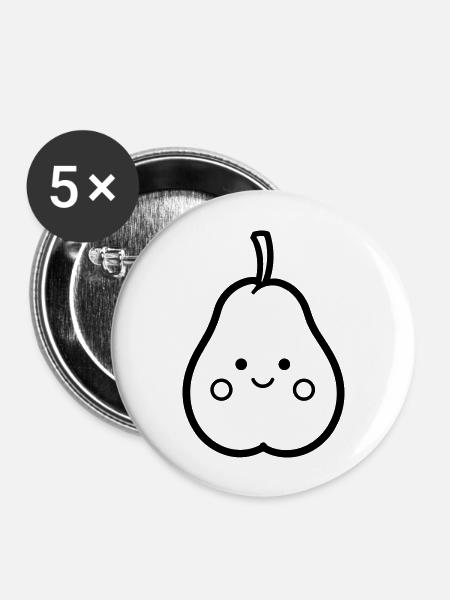 Birne - Buttons groß 56 mm (5er Pack) - Weiß