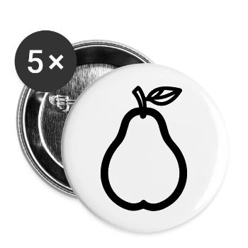 Birne - Buttons groß 56 mm (5er Pack) - Weiß - Vorne