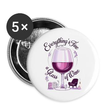 Wein Enthusiasten - Buttons groß 56 mm (5er Pack) - Weiß - Vorne