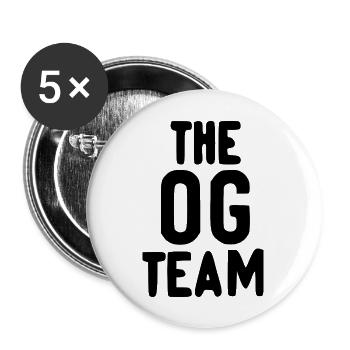 Das OG-Team - Buttons groß 56 mm (5er Pack) - Weiß - Vorne