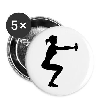 Lady Fitness - Buttons large 2.2''/56 mm (5-pack) - white - Front