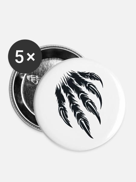 krallen - Buttons groß 56 mm (5er Pack) - Weiß