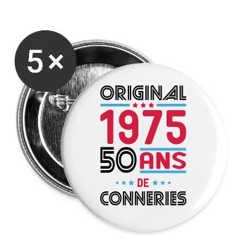 50th Anniversary - Original 1975 - - Buttons large 2.2''/56 mm (5-pack) - white - Front