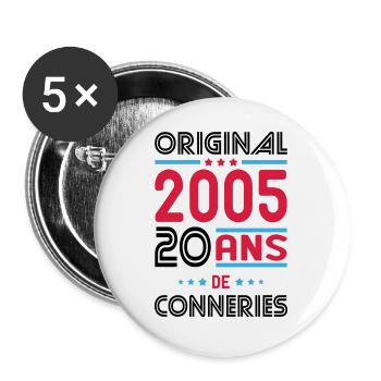 20th Anniversary - Original 2005 - - Buttons large 2.2''/56 mm (5-pack) - white - Front