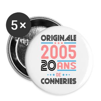 20th Anniversary - Original 2005 - - Buttons large 2.2''/56 mm (5-pack) - white - Front