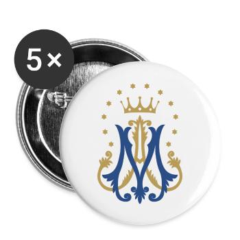Auspice Maria - Buttons large 2.2''/56 mm (5-pack) - white - Front