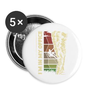 I'm In My Office – Climbers & Outdoor Rocks - Buttons large 2.2''/56 mm (5-pack) - white - Front