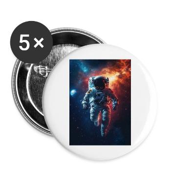 Astronaute 5 - Lot de 5 grands badges (56 mm) - blanc - Devant