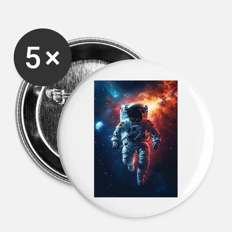 Astronaut 5 - Buttons large 2.2''/56 mm (5-pack) - white