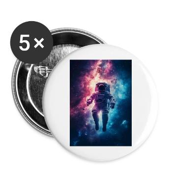 Astronaute 2 - Lot de 5 grands badges (56 mm) - blanc - Devant