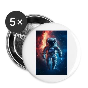 Astronaute 8 - Lot de 5 grands badges (56 mm) - blanc - Devant