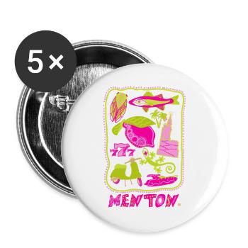 Chin Pop art - Summer Colorful Illustration - Buttons large 2.2''/56 mm (5-pack) - white - Front