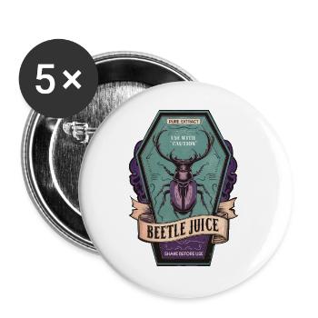 Retro Label Shirt 3. / Lucanus formosus - Buttons groß 56 mm (5er Pack) - Weiß - Vorne