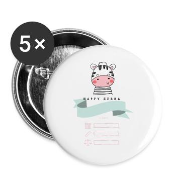 Personalisiertes Geschenk zur Geburt - little girl - Buttons groß 56 mm (5er Pack) - Weiß - Vorne