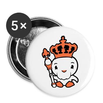 Bird King Crown Ruler Beard Old Kingdom - Buttons large 2.2''/56 mm (5-pack) - white - Front