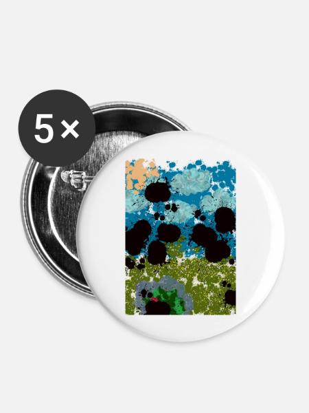 Abstrakter Teich - Buttons groß 56 mm (5er Pack) - Weiß