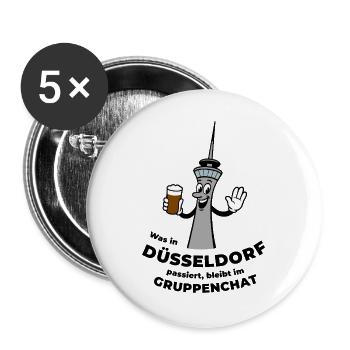 Was in Dusseldorf passiert - Buttons groß 56 mm (5er Pack) - Weiß - Vorne