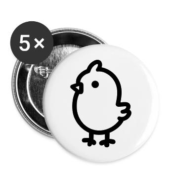 Küken - Buttons groß 56 mm (5er Pack) - Weiß - Vorne