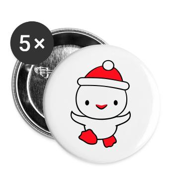 Duck Winter Hat Snow Play Fun Christmas - Buttons large 2.2''/56 mm (5-pack) - white - Front