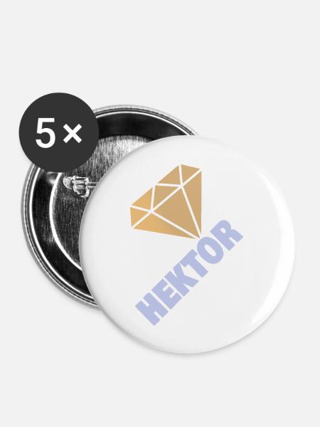 Hektor - Buttons groß 56 mm (5er Pack) - Weiß