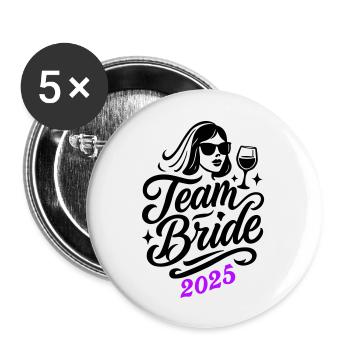 L’équipe Bride 2025 - Lot de 5 grands badges (56 mm) - blanc - Devant