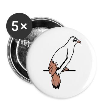 Bird Raven Dove Sitting Cable Hawk Eagle Birdie - Buttons large 2.2''/56 mm (5-pack) - white - Front