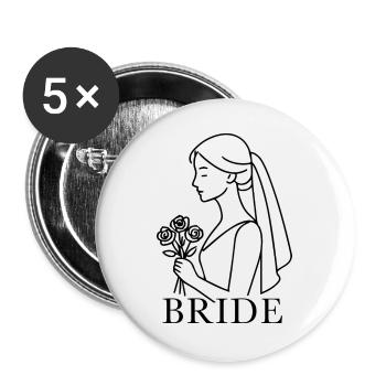 Illustration Bride - Buttons groß 56 mm (5er Pack) - Weiß - Vorne