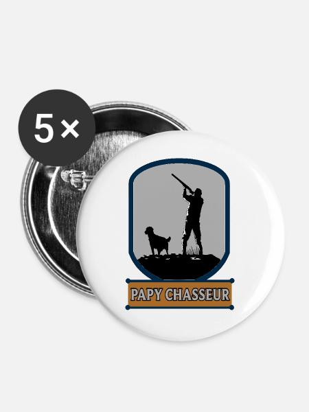 Opa Jäger - Buttons groß 56 mm (5er Pack) - Weiß