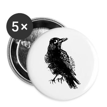 Raven Rabe Grunge Design - Buttons groß 56 mm (5er Pack) - Weiß - Vorne