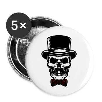 Groom Skull Skeleton - Buttons large 2.2''/56 mm (5-pack) - white - Front