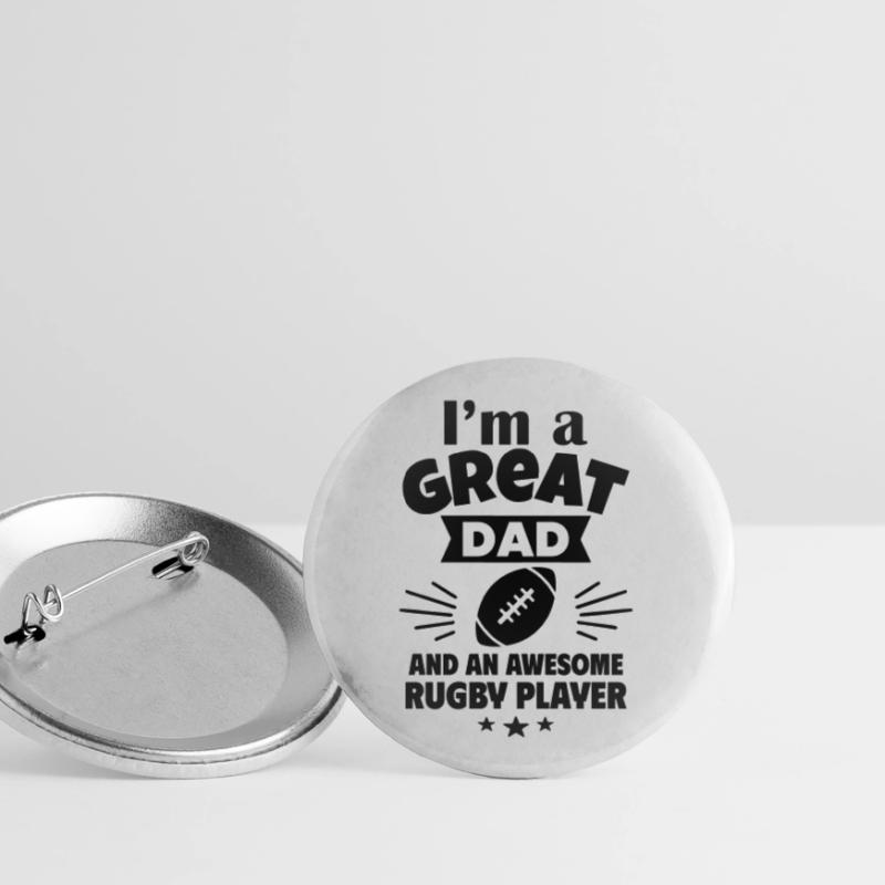 I'm a great dad and a strong rugby player Buttons large 2.2''/56 mm (5-pack)