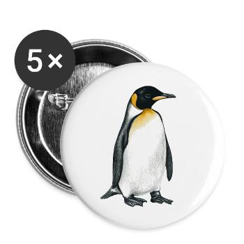 cute penguin - Buttons large 2.2''/56 mm (5-pack) - white - Front