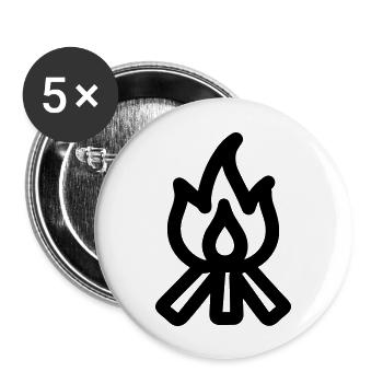 Feu de camp - Lot de 5 grands badges (56 mm) - blanc - Devant