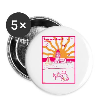 Istanbul Maiden's Tour Vibes Summer Boho - Buttons large 2.2''/56 mm (5-pack) - white - Front