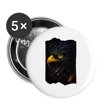 Glowing eagle's head in the dark - Buttons large 2.2''/56 mm (5-pack) - white - Front