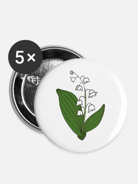 maigloeckchen - Buttons groß 56 mm (5er Pack) - Weiß