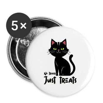 Leuchtende Katze Silhouette Illustration - Buttons groß 56 mm (5er Pack) - Weiß - Vorne