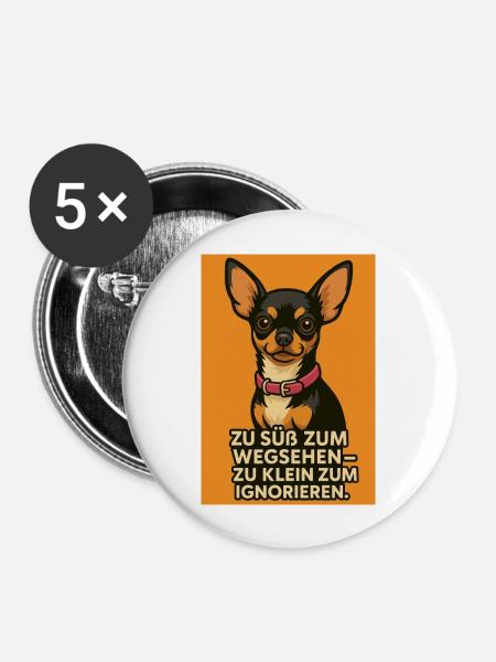Too Cute to Handle - Buttons groß 56 mm (5er Pack) - Weiß