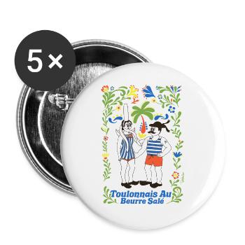 Toulonnais au Beurre salé - Lot de 5 grands badges (56 mm) - blanc - Devant