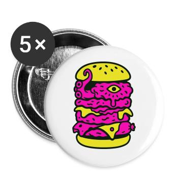 Monster Burger in Pop Art Style - Buttons large 2.2''/56 mm (5-pack) - white - Front
