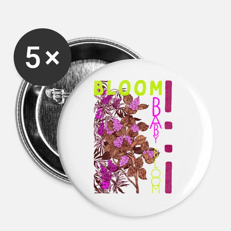 BLOOM BABY BLOOM - Buttons large 2.2''/56 mm (5-pack) - white