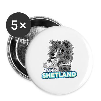 TEAM Shetland - Blue Merle - Buttons large 2.2''/56 mm (5-pack) - white - Front